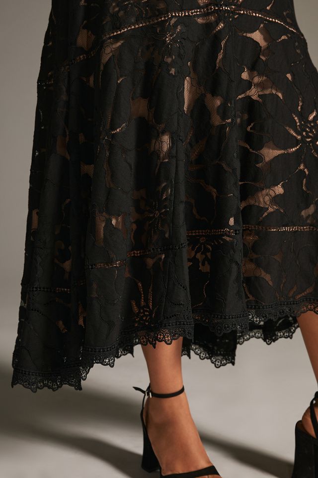 By Anthropologie Slim Lace Maxi Dress #7