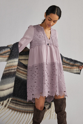 anthropologie embroidered tunic mini dress By Anthropologie Embroidered Tunic Mini Dress