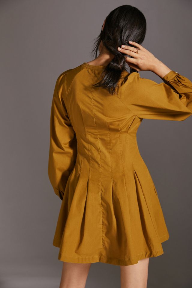 Robe chemise mini à manches bouffantes #1