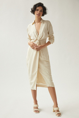 midi dress with knot front