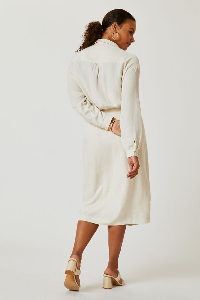 By Anthropologie V-Neck Knot Front Midi Dress #7