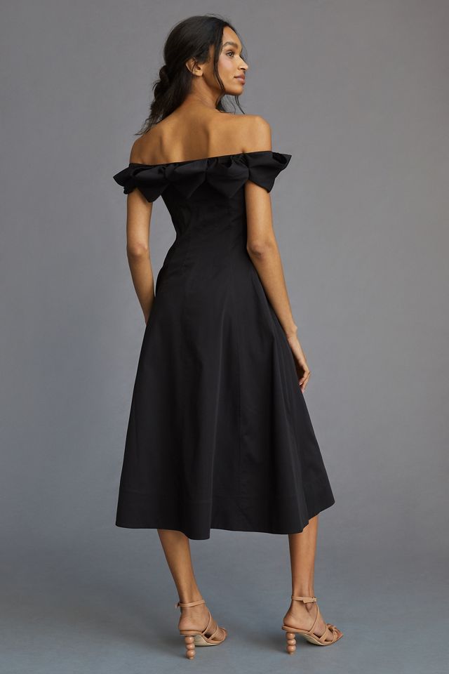 maeve off the shoulder bow mini dress Maeve Off-The-Shoulder Bow Mini Dress