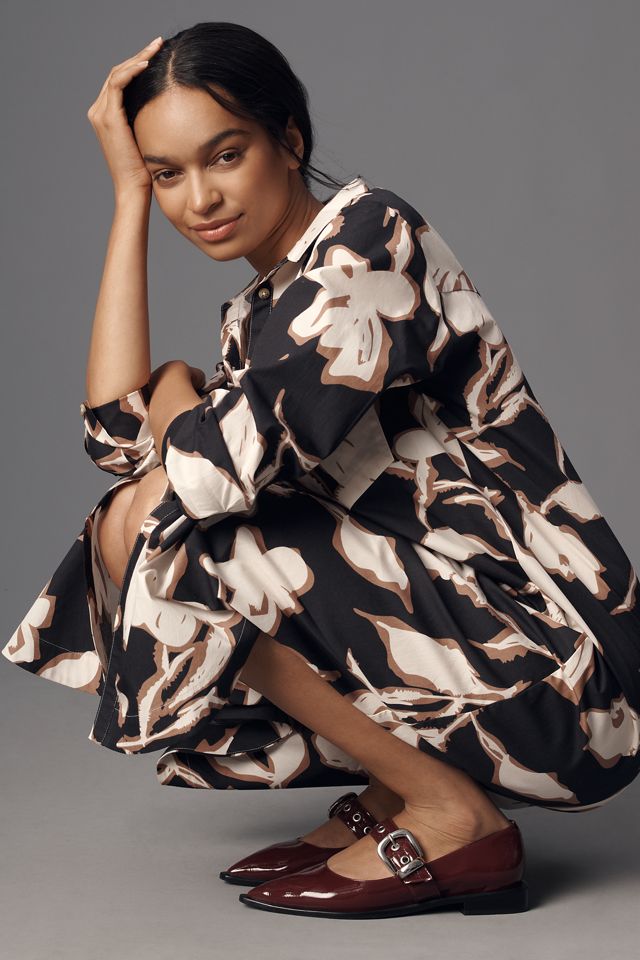 The Soren Long-Sleeve Shirt Dress by Maeve #1