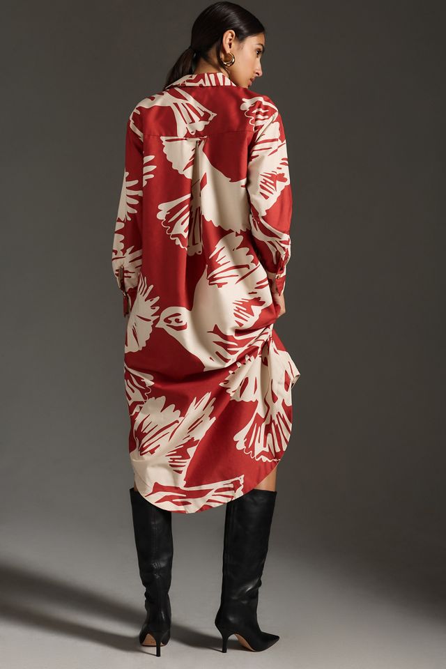 By Anthropologie Long-Sleeve Shirt Dress