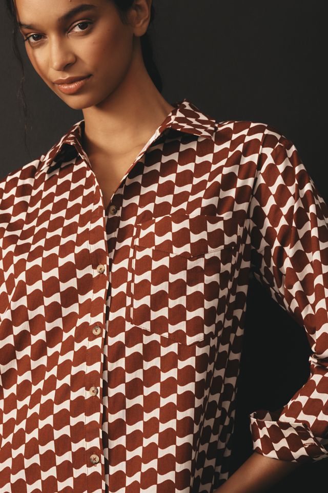 By Anthropologie Langarm-Hemdblusenkleid #3