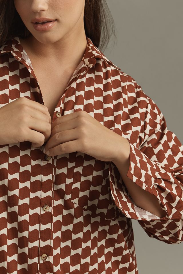 By Anthropologie Langarm-Hemdblusenkleid #6