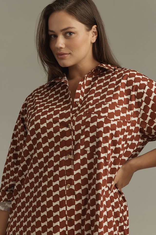 By Anthropologie Langarm-Hemdblusenkleid #7