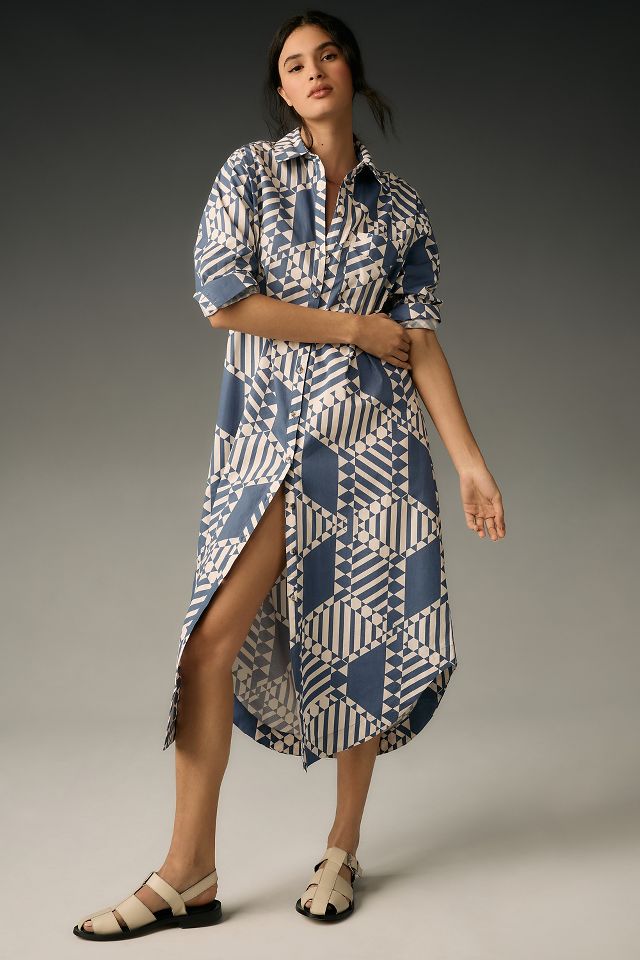 Printed shop shirt dress