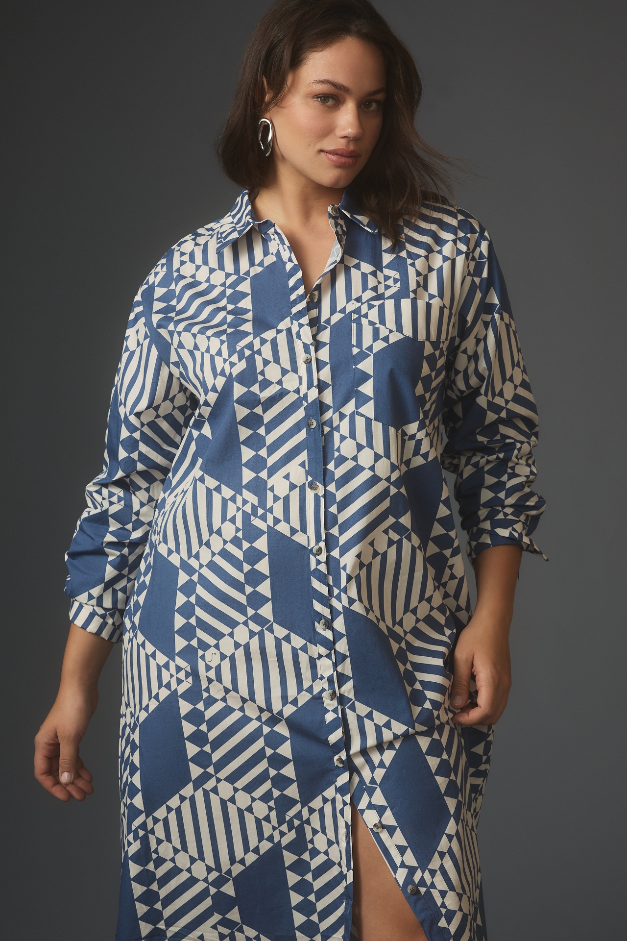 The Soren Long-Sleeve Shirt Dress by Maeve