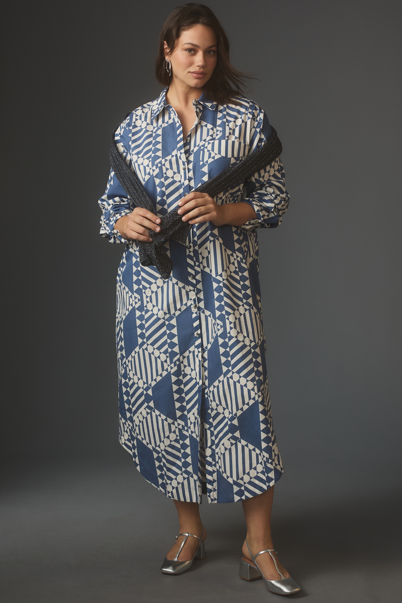 The Soren Long-Sleeve Shirt Dress by Maeve