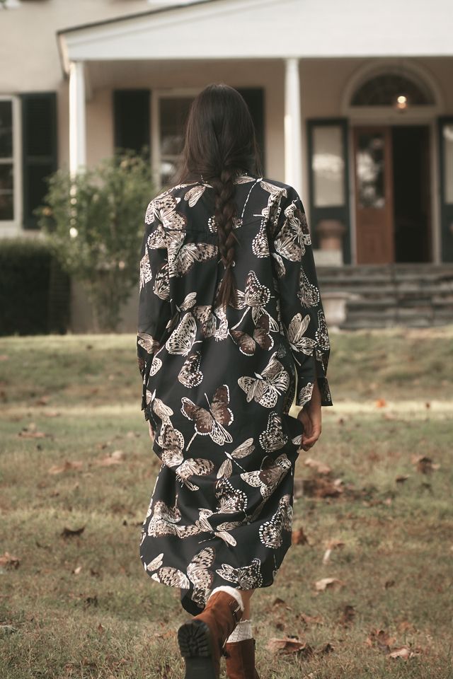 The Soren Long-Sleeve Shirt Dress by Maeve #1