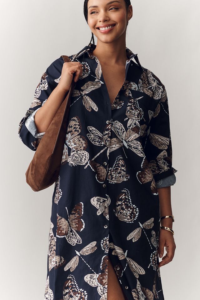 soren long sleeve shirt dress Soren Long-Sleeve Shirt Dress by Maeve