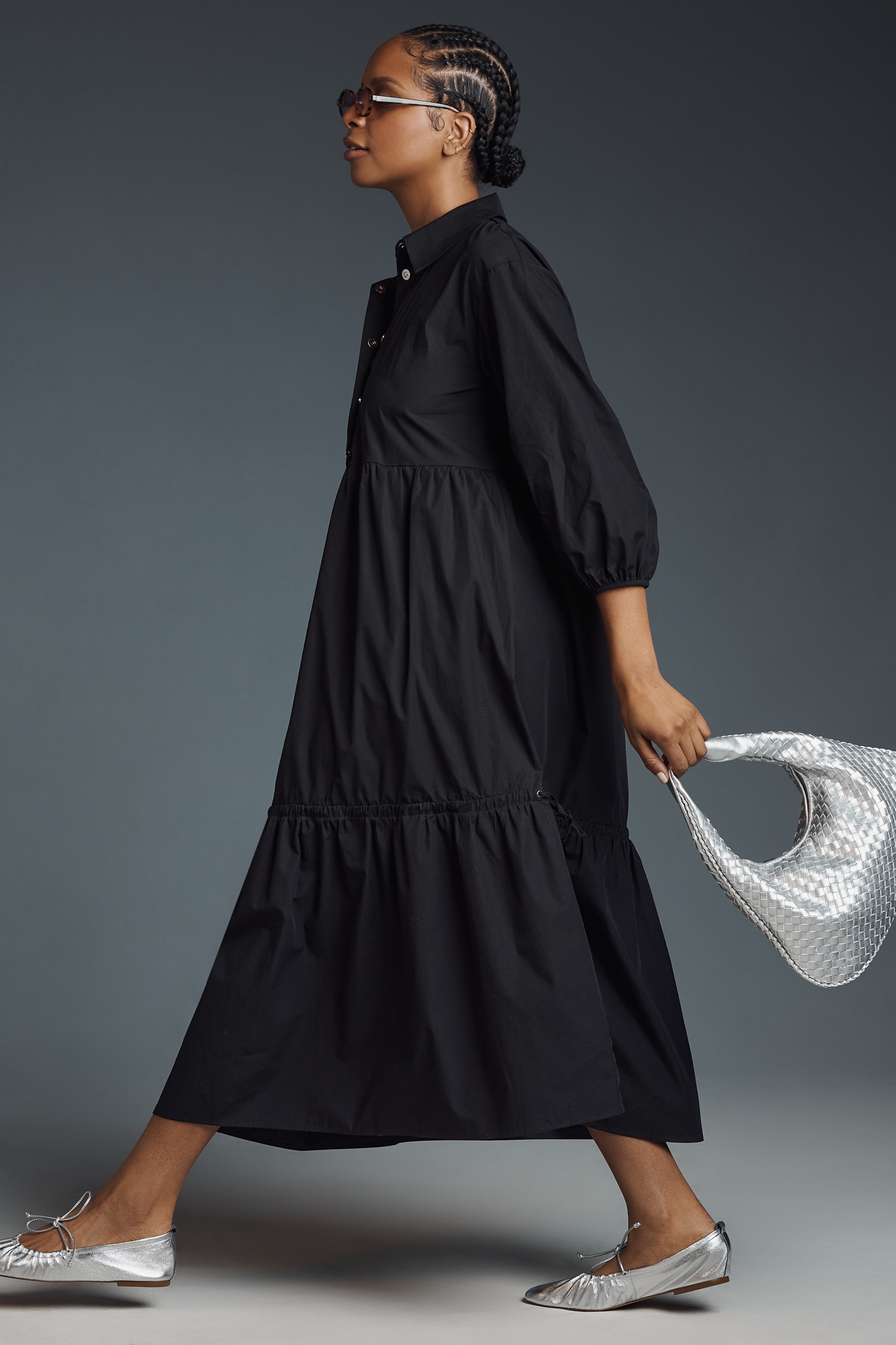 The Bettina Tiered Shirt Dress by Maeve