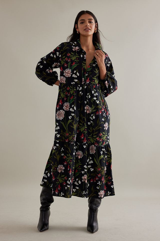 The Bettina Tiered Midi Shirt Dress by Maeve #6