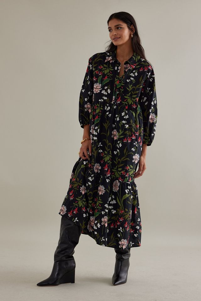 The Bettina Tiered Midi Shirt Dress by Maeve #7