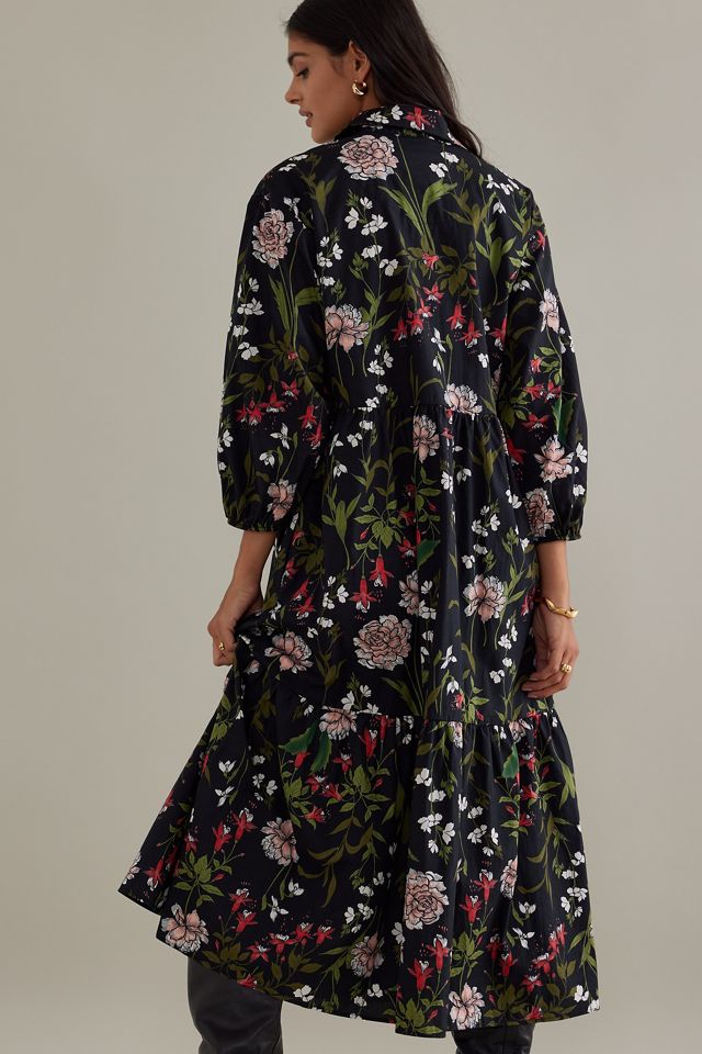The Bettina Tiered Midi Shirt Dress by Maeve #11