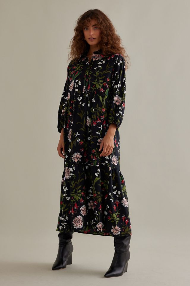 The Bettina Tiered Midi Shirt Dress by Maeve | Anthropologie UK