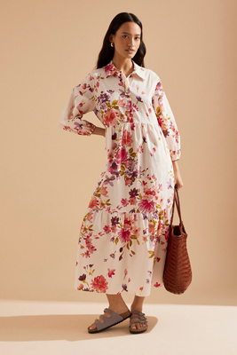 MAEVE THE BETTINA TIERED SHIRT DRESS BY MAEVE 