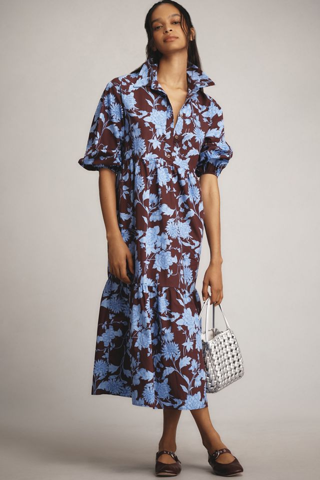 The Bettina Tiered Shirt Dress by Maeve | AnthroHome