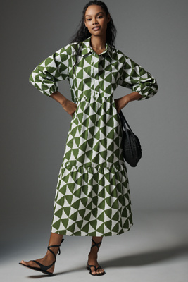 The Bettina Tiered Shirt Dress by Maeve