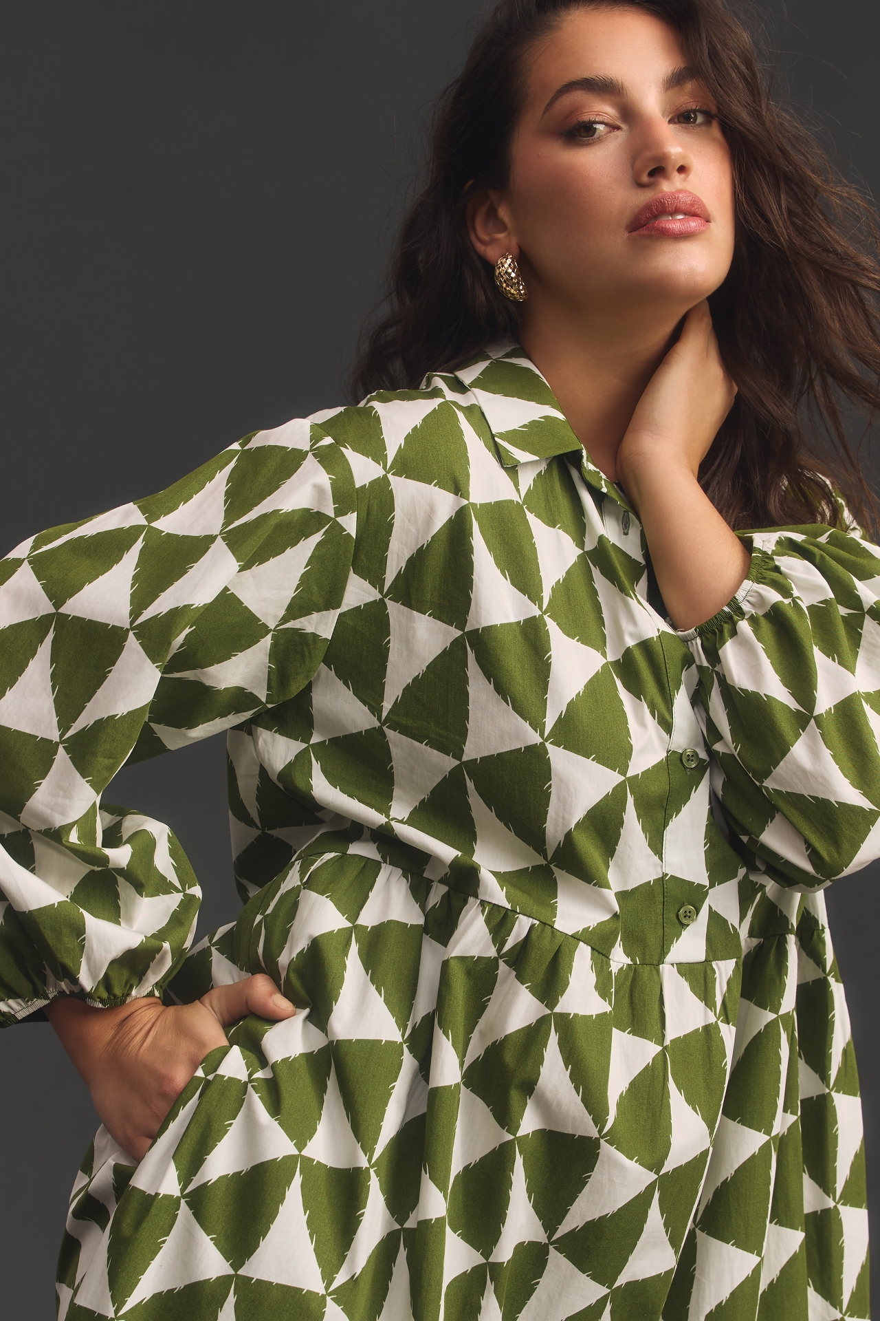 The Bettina Tiered Shirt Dress by Maeve
