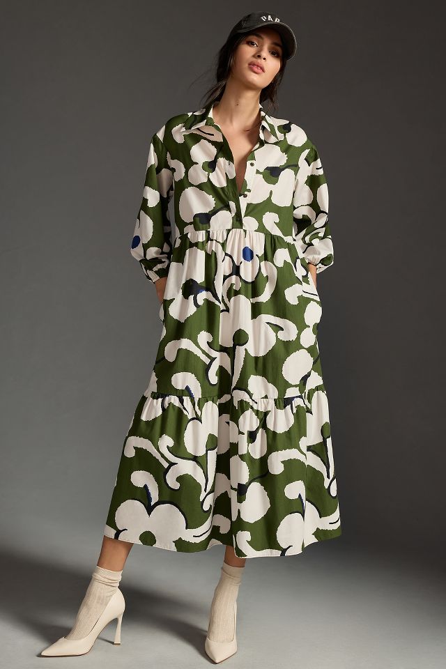 The Bettina Tiered Shirt Dress by Maeve