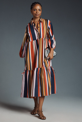 Maeve The Bettina Tiered Shirt Dress By