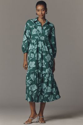 slim fit dress slacks Yolanda Long Sleeve Maxi Dress - Sage Green Floral main image 1