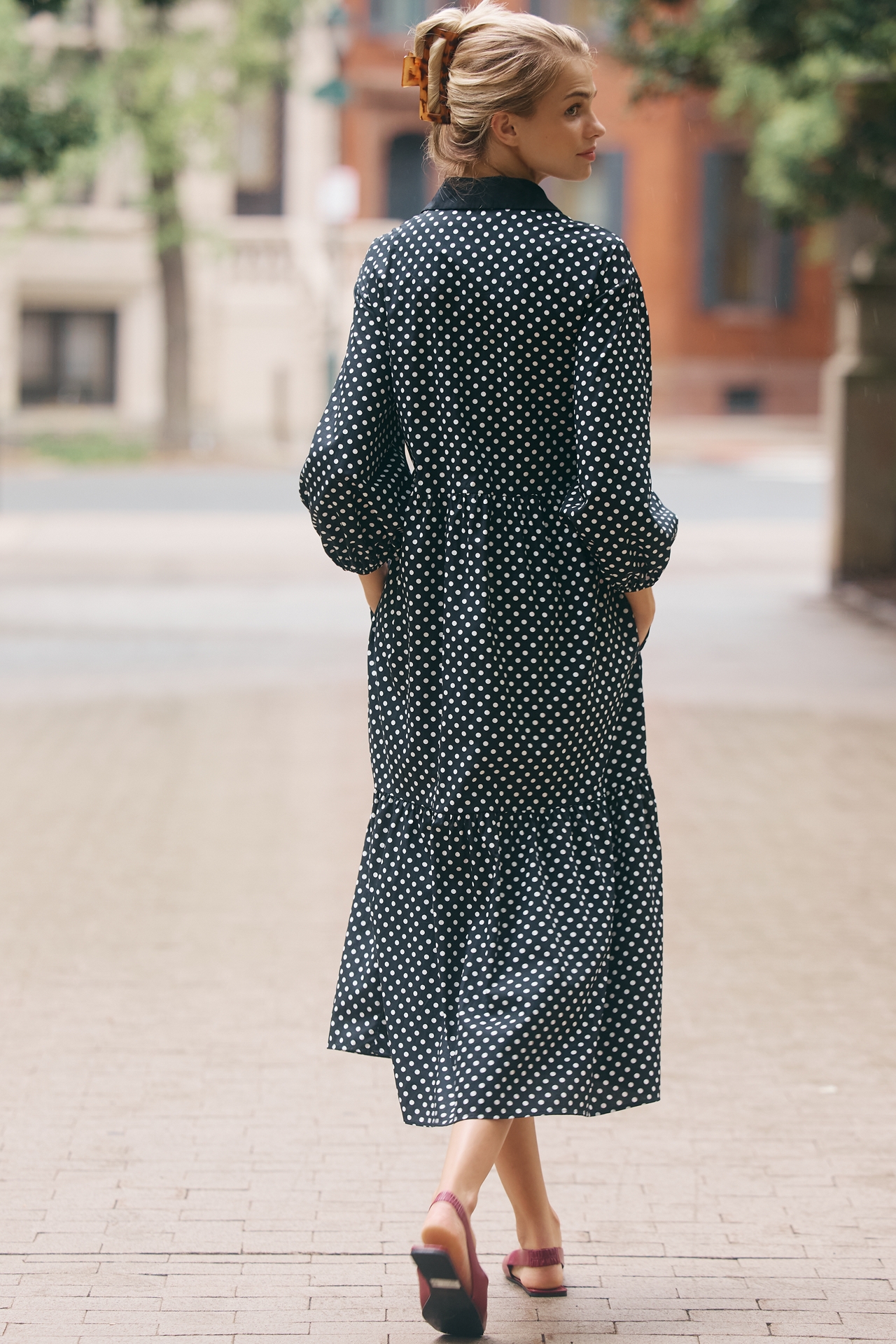 Maeve Bettina Cotton Midi Shirt Dress