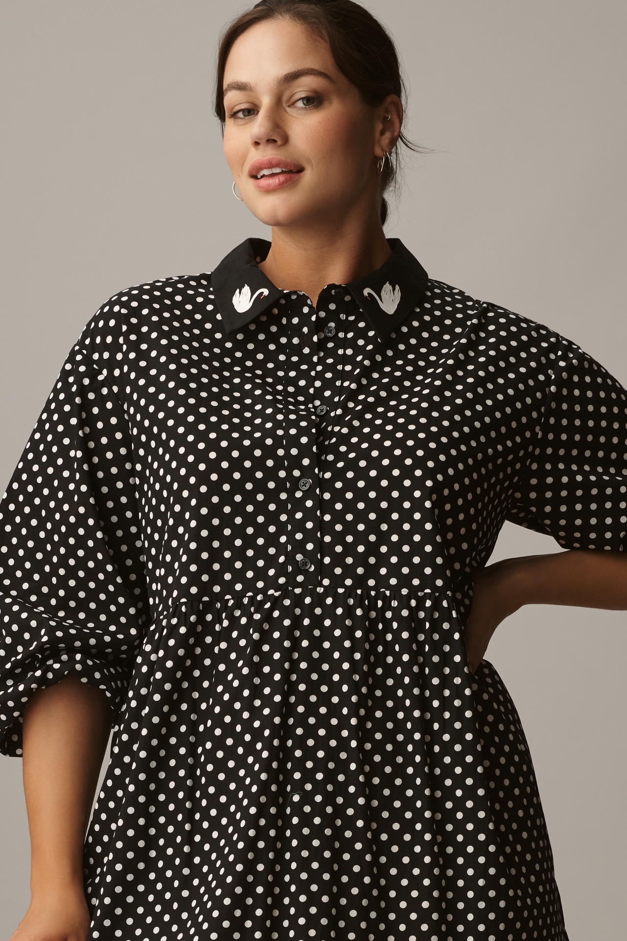 Maeve Bettina Cotton Midi Shirt Dress