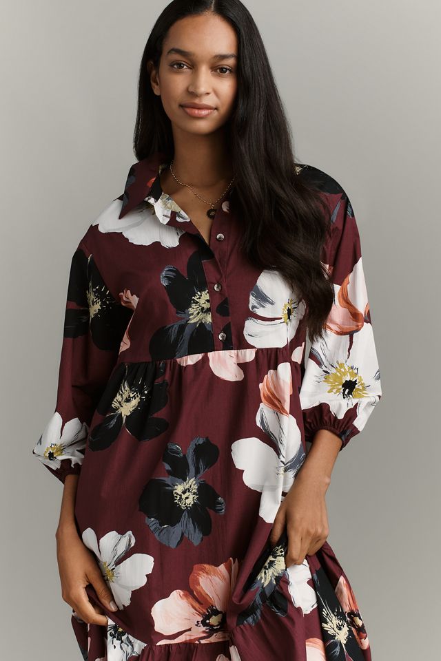 The Bettina Tiered Midi Shirt Dress by Maeve #2