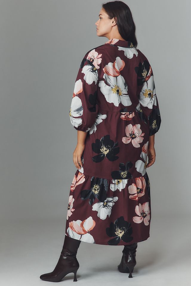 The Bettina Tiered Midi Shirt Dress by Maeve #5