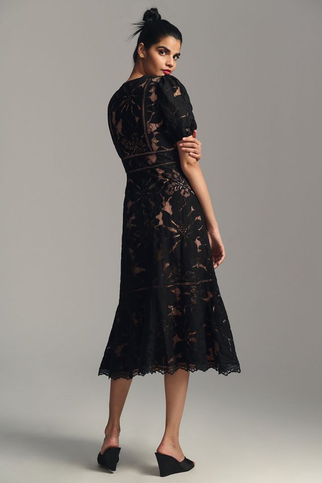 The Ophelia Puff-Sleeve Lace Dress | Anthropologie
