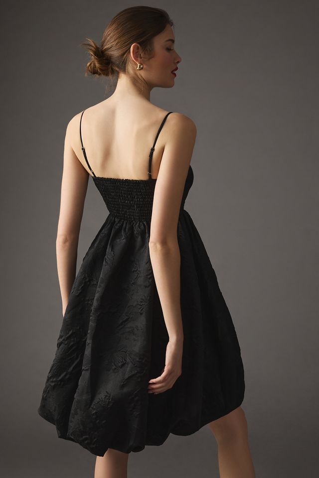 Bubble Jacquard Sleeveless Cocoon Dress