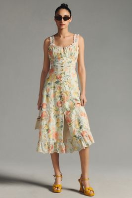 By Anthropologie Ruffled Eyelet Dress