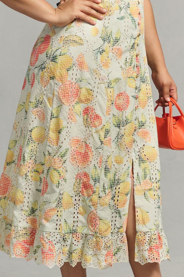 By Anthropologie Ruffled Eyelet Dress #7