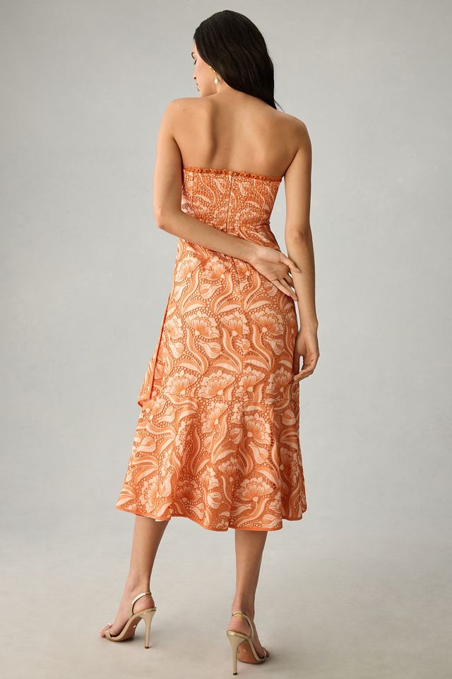 By Anthropologie Strapless A-Line Ruffle-Hem Dress #1