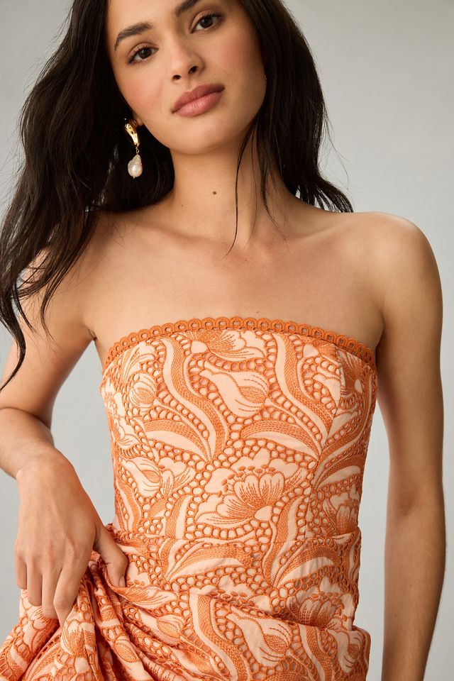 By Anthropologie Strapless A-Line Ruffle-Hem Dress | Anthropologie