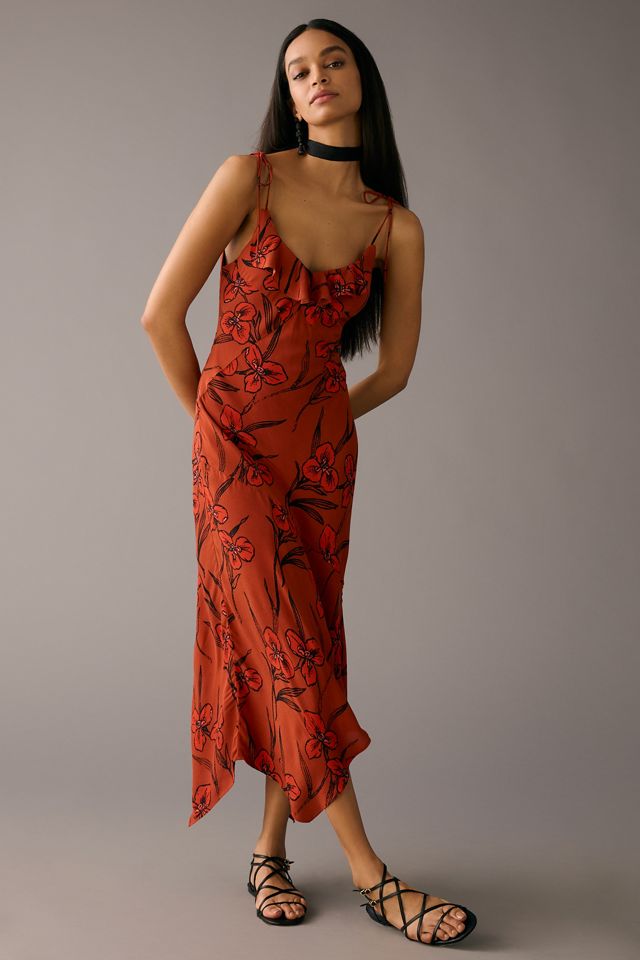 By Anthropologie Ruffled V-Neck Slip Dress #3