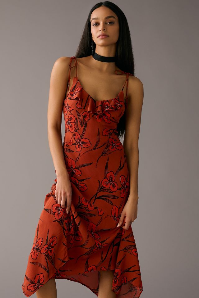 Anthropologie red dress sale