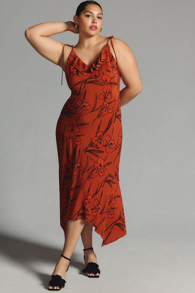 By Anthropologie Ruffled V-Neck Slip Dress #4
