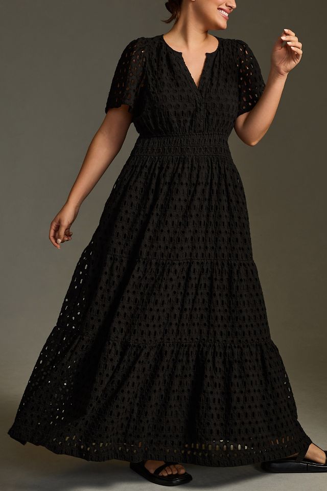 The Somerset Maxi Dress Eyelet Edition Anthropologie 5812