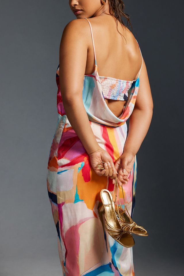 anthropologie ruched square neck dress By Anthropologie Ruched Square-Neck Dress