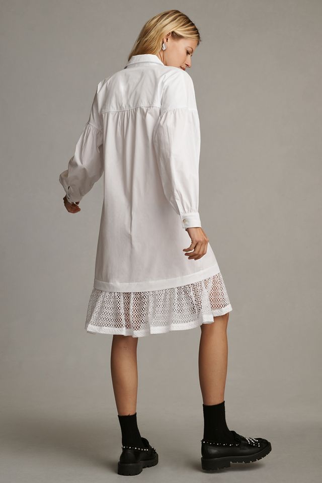 Maeve Lace-Hem Shirt Dress #1