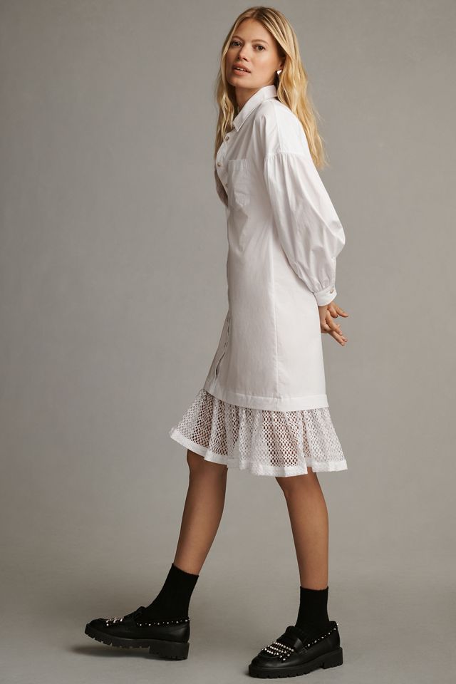 Maeve Lace-Hem Shirt Dress #3