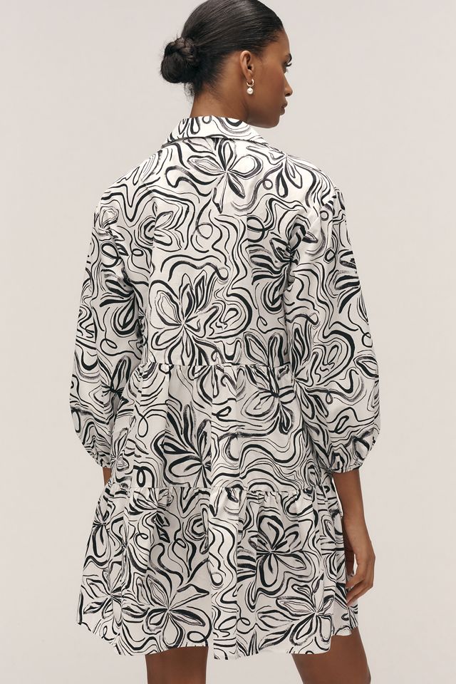 The Bettina Tiered Mini Shirt Dress by Maeve #1