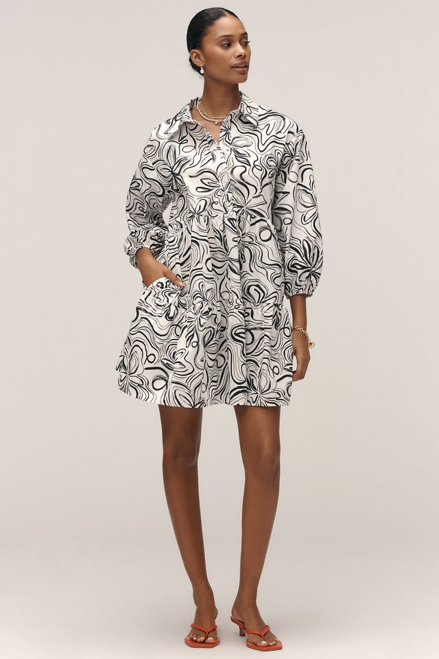 The Bettina Tiered Mini Shirt Dress by Maeve #2