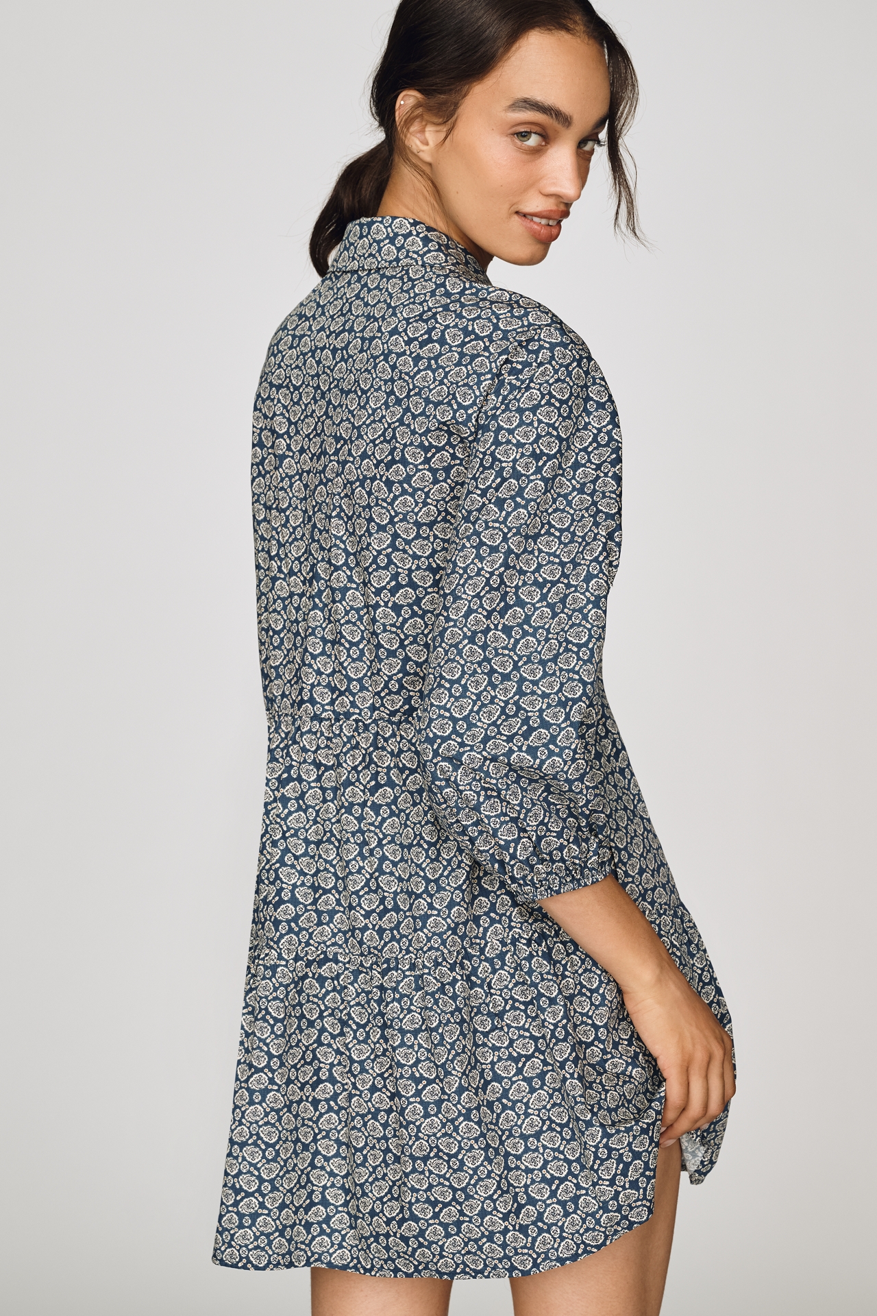Maeve Bettina Tiered Mini Shirtdress