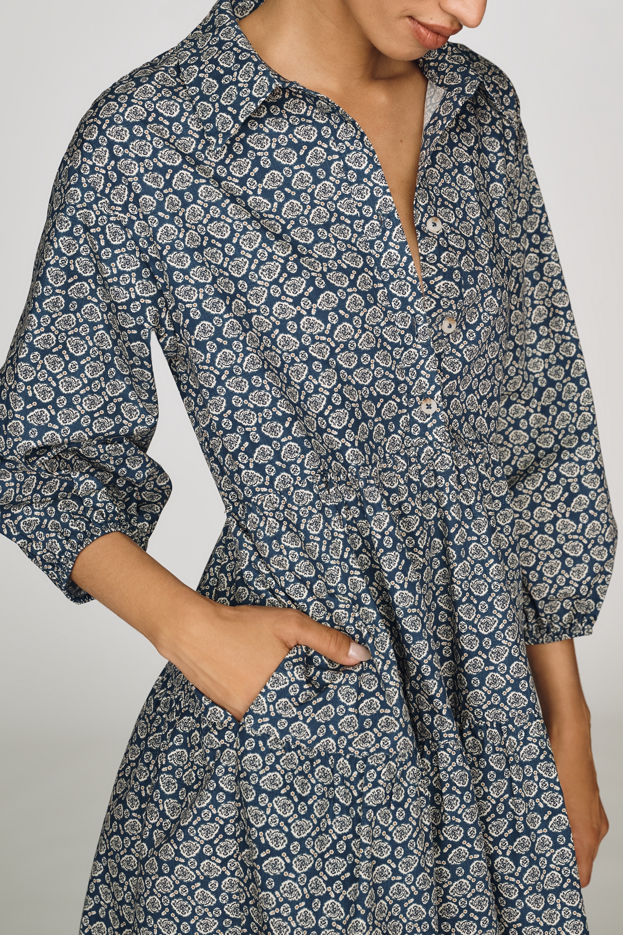 Maeve Bettina Tiered Mini Shirtdress
