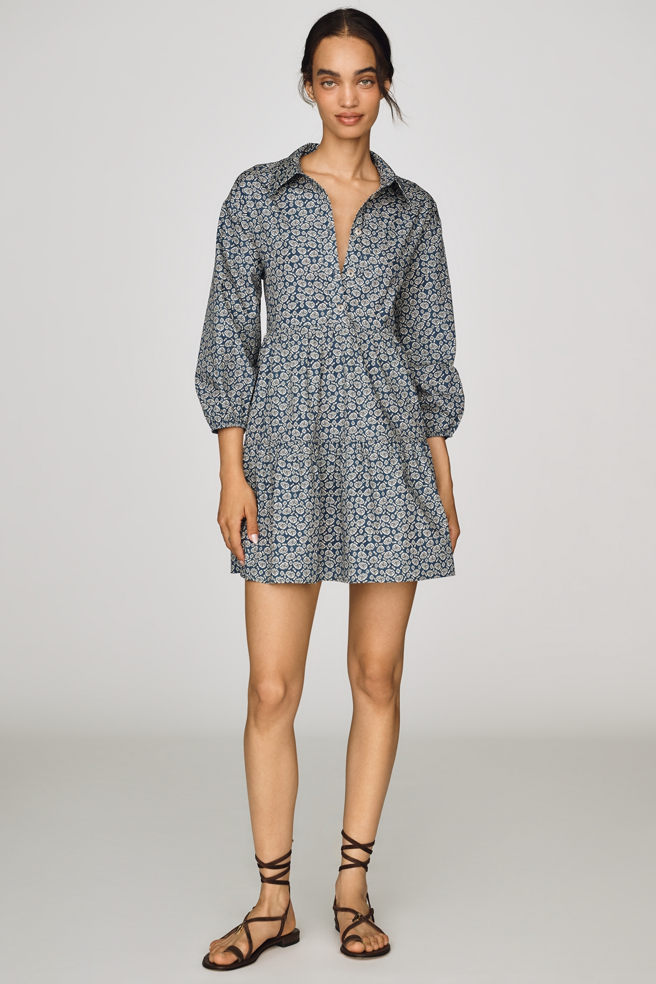 Maeve Bettina Tiered Mini Shirtdress